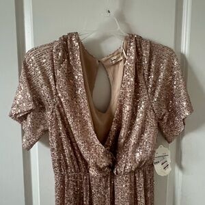 NWT Altar'd State Shimmering Sequin Maxi Wrap Dress